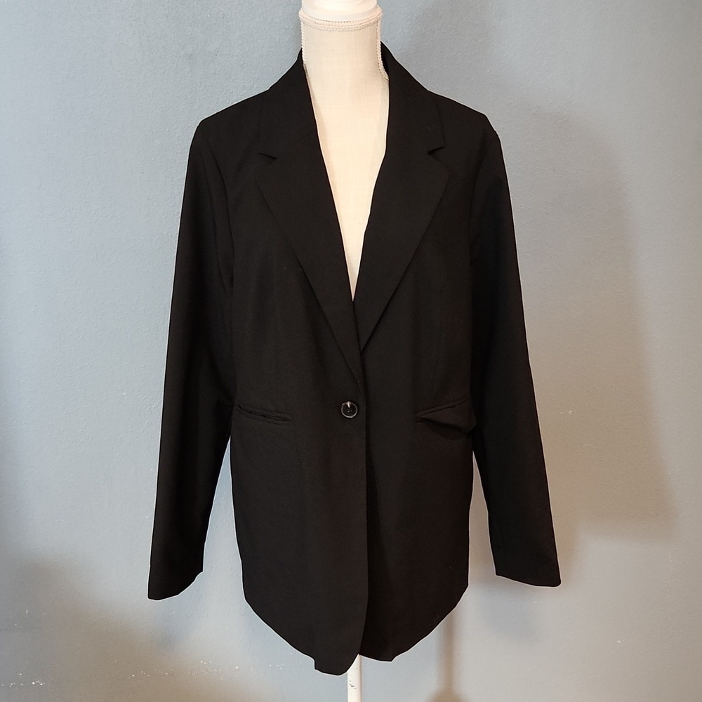 Topshop one button closer oversized preppy blazer coat Office Siren Quite Luxury